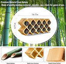 Bamboo Criss Cross Spice Rack Organizer for Cabinet, Wood Seasoning Rack Spice Holder, 18-Jar Spice Rack Tower Spice Storage for Kitchen Countertop Drawer-Jars Not Included by CozyNest Decor
