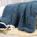 Carriediosa Chunky Knit Throw Blanket 50" X 60", 100% Hand Made Large Chenille Loop Yarn Soft Fluffy Throws for Couch Sofa Bed, Big Crochet Cozy Heavy Thick Cable Woven Blankets, Lyons Blue by CozyNest Decor