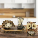AuldHome Design Woodland Friends Figurines (Set of 3, Fox/Owl/Hedgehog); Forest Animals Decor for Fall, Christmas, Winter and Themed Decor or Parties by CozyNest Decor