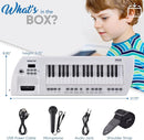 PYLE Electric Piano, 37 Keys Electric Keyboard Piano, Music Keyboard - Built-in Stereo Speakers, Rechargeable Battery, Wired Microphone, Portable Design, 200 Tones, 200 Rhythms, 50 Demos Included by TinyTreasures Baby Boutique