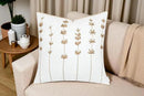 VAGMINE Hand Embroidered Daisy Accent Throw Pillow Cover - 20x20 Inches Square - 100% Cotton Ivory Decorative Cushion Cover for Couch, Sofa, Living Room - Textured Embroidery - Cozy Floral Home Décor by CozyNest Decor