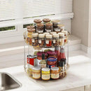 LAMU 12inch 2 Tier Lazy Susan Turntable Organizer Rotating Spice Rack Organization for Cabinet, Kitchen, Pantry, Countertop, Bathroom, Vanity, Medicine Cabinet Organizer, Amber by CozyNest Decor