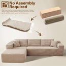 104" Cloud Sectional Couches for Living Room,L Shaped Boneless Couch in A Box,Sleeper Sofa with Comfy Chaise No Assembly Required,Camel by CozyNest Decor