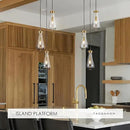 3-Light Raindrop Pendant Light Fixtures, Brass Glass Pendant Lighting, Teardrops Modern Hanging Light for Entryway Foyer Kitchen Island Dining Living Room Hallway by CozyNest Decor