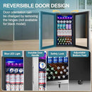 128 Cans Beverage Refrigerator Cooler, 3.2 Cu.Ft Mini Drink Fridge Glass Door for Drink Beer Soda Wine, Beer Fridge with 4 Removable Shelves for Kitchen Bedroom, Office Bar Gaming Room,Stainless Steel by CozyNest Decor