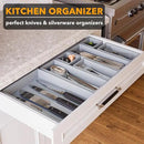 SpaceAid 7-Piece Bamboo Drawer Organizer Storage Boxes Set, Wood Tray Junk Drawer Organizers Multi-Use Divider Bins for Kitchen, Bathroom, Office Desk and Makeup Organization (7 Pack, Gray) by CozyNest Decor