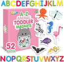 Curious Columbus Toddler Magnets – Animal Fridge Magnets for Kids | 52 Refrigerator Magnets with 26 Animals + 26 ABC Magnetic Letters | Foam Alphabet Learning Set for Toddlers by TinyTreasures Baby Boutique