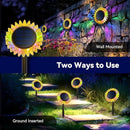 Outdoor Solar Lights, 2 Pack Led Solar Sunflower Lights, Stake/Wall 2-in-1 Waterproof Solar Garden Lights for Yard, Landscape, Fence, Patio, Driveway, Pathway, Backyard Decoration (Colourful) by GreenHaven Gardens