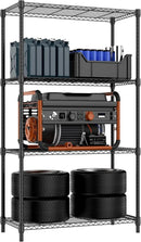 1000 lbs 4 Tier Shelf Metal Storage Shelves Shelving Wire Rack Heavy Duty Closet Organizers for Garage Kitchen Bathroom Laundry Black 15.7" D x 33.5" W x 59.5" H by CozyNest Decor