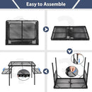 REDCAMP 36x24 Folding Grill Table for Outside with 2 Side Tables, Lightweight Portable Metal Aluminum Outdoor Grill Table with Adjustable Height Legs, Great for Camping Picnic Cooking BBQ, Black 3ft by GreenHaven Gardens