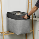 DULLEMELO Grey Storage Baskets for Organizing 3 Pack Fabric Shelf Baskets for Gifts Empty Large Storage Organizer for Closet,Clothes,Toys,Bedroom (Black&Grey) by TinyTreasures Baby Boutique