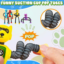 Cool Robot Dog Pop Tubes Sensory Fidgets Toddler Toy 4PC Travel Toys Airplane Car Activities Autistic Road Trip Toys Suction Tube for Kid Boy Year Old Ages 3 4 5 6 7 8 ADHD Autism Fidget Classroom by TinyTreasures Baby Boutique