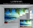 WFBHUA-Large Beach Scene Wallpaper Mural Dusk Waves Wall Murals for Bathroom Living Room Bedroom(Not Peel and Stick) by CozyNest Decor