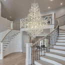 H65'' Silver Tree Branch Crystal High Ceilings Chandeliers,Modern Crystal Staircase Chandeliers, D48'' Foyer Chandelier for High Ceiling, Luxury Large Living Room Chandelier, 27-Lights by CozyNest Decor