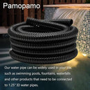 1.25 Inch Pond Tubing, 1-1/4 Dia ID Corrugated Water Pipe, 20 Feet Length Flexible PVC Hose Pipe with Pipe Fittings, Aquarium, Pond Waterfall, Garden Pond Pump Drainage Tube Black by GreenHaven Gardens
