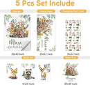 Personalized Baby Bedding Set, 5 Pcs Custom Baby Crib Sets with Name, Toddler Bedding Set for Baby Boys Girls, Forest Animal Double Layer Nursery Bedding Set, Customized Gifts for Infants Kids by TinyTreasures Baby Boutique