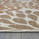 Beverly Rug Outdoor Rug 9x12 Modern Exotic Tropical Leaf Area Rugs for Indoor and Outdoor Patio Deck Porch Garden Water Resistant Washable Outside Carpet (9 x 12 Beige) by CozyNest Decor