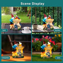 Garden Gnome Statues Figurine Lights - Solar Powered Lighting Outdoor Decorations, Gnome Build Mushroom Fairy House, Yard Art Lawn Ornaments for Porch Patio Balcony - Gnome Gifts for Women Mom by CozyNest Decor