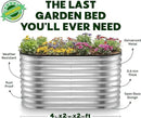Galvanized Raised Garden Beds Outdoor // 4×2×2 ft Planter Raised Beds for Gardening, Vegetables, Flowers // Large Metal Garden Box (Silver) // Patented Tool-Free Design by GreenHaven Gardens