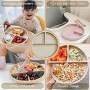 Moonkie Suction Plates for Baby | 100% Silicone BPA-Free Baby Plates with Lids and Food Cover | Divided Design | Microwave and Dishwasher Safe | Toddler Plates 3 Pack by TinyTreasures Baby Boutique