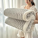 UKELER Sherpa Throw Blanket 60 × 80 inch, 470 GSM Striped Sherpa Fleece Blanket for All Season, Warm and Cozy Blankets for Couch Sofa Bed Office Camping, Silver Gray by CozyNest Decor