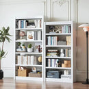61" H Metal Bookshelf, 5 Tier Adjustable Bookshelf, White Small Bookcase, Bedroom Bookshelves and Bookcases, Modern Book Shelf for Living Room, Office, Easy Tool-Free Assembly by CozyNest Decor