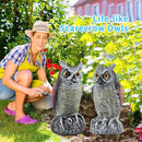 Hedoc 2 Pack Fake Owl Decoys to Scare Birds Away from Gardens and Rooftop, Long-Eared Owl Bird Deterrents, Nature Scarecrow Plastic Owls Pest Repellent, Owl Statue for Garden Decor, Yard Decoration by GreenHaven Gardens