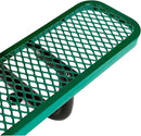 Global Industrial 8'L Rectangular Picnic Table, ADA Compliant, Expanded Metal, Green Thermoplastic Coating, Attached Benches, 1-1/2” Umbrella Pole Hole, Outdoor-Rated by GreenHaven Gardens