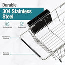 Dish Drying Rack in Sink, Expandable Stainless Steel Dish Drainers for Kitchen Counter, Dish Dryer Rack for Inside Sink, Over The Sink Dish Racks with Utensil Holder, Silver by CozyNest Decor