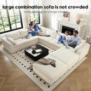 157.5" Cloud Couch Oversized Modular Sectional Sofa for Living Room,Modern Sofa with Deep Seat，8 Seater Boneless Couch with 2 Ottoman,Comfy Upholstered Couches for Apartment, Studio, Office,White by CozyNest Decor