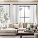 Extra Long Blackout White Curtains for 10 Foot High Living Room Darkening Large Window Pocket Back Tab Linen Drapes 120 Inches Long 2 Panels Set Noise Cancelling Thermal Light Blocking Luxury Stunning by CozyNest Decor