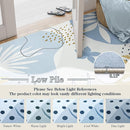 Lahome Boho Machine Washable 6x9 Area Rug for Living Room - Non-Slip Ultra-Thin Soft Bedroom Carpet, Botanical Print Indoor Rugs for Dining Room Classroom Nursery Office, Blue by TinyTreasures Baby Boutique