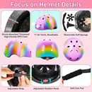 Kids Bike Helmet with DIY Stickers and Knee Pads Elbow Pads Wrist Guard Set for Ages 3-8-14 Toddler Boys Girls Helmet for Roller Skates Cycling Skateboarding Bicycle Scooter by TinyTreasures Baby Boutique