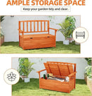 AVAWING Outdoor Storage Bench, Wooden Garden Bench Weatherproof, Patio Benches for Outside, 2-Seat Front Porch Bench, Park Bench for Deck, Lawn, Backyard(Natural) by CozyNest Decor