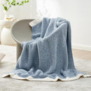 Snuggle Sac Blue Throw Blankets for Couch, Reversible Super Soft Warm Blankets Cozy Knit Blanket Fuzzy Plush Throws for Sofa, Bed, Gift, Heather Blue, 50 x 60 inches by TinyTreasures Baby Boutique