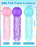 18 Pcs Jellyfish Paper Lanterns Mermaid Birthday Decorations Hanging Lantern Lamps for Ocean Theme Decor Under The Sea Party Supplies by GreenHaven Gardens