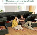 HONBAY Modular Sectional Couch with Storage Seats, L Shaped Sectional Sofa with Storage, Chenille Sectional Couches for Living Room, Green by CozyNest Decor