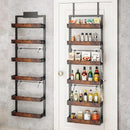 bukfen Over the Door Pantry Organizer, 6-Tier Adjustable Wooden Basket Kitchen Pantry Door Organization and Storage, Heavy-Duty Metal Hanging Kitchen Spice Rack,D6.3 x W17.71 x H50.60 inch,1 Pack by CozyNest Decor