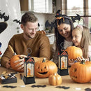 Halloween Snow Globe Lantern, Spooky Ghost Halloween Decor, Plug-in & Battery Operated Snow Globes for Halloween Decorations Indoor by CozyNest Decor
