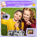 Portable Instant Camera for Kids Print Photos Travel Digital 1080P Video Camera for Toddlers 3 4 5 6 7 8 Year Old Girls Holiday Christmas Birthday Gifts (Purple) by TinyTreasures Baby Boutique