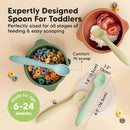KeaBabies Silicone Baby Spoons, Self Feeding 6-12 months - 3-Pack Baby Weaning Eating Utensils,Toddler First Food Training Spoon,Infant,Kids Feeding Supplies Essential Set,Dishwasher-safe (Pastel Sky) by TinyTreasures Baby Boutique