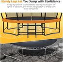Tatub Large Trampolines Outdoor 10 12 14 15 16FT for Kids and Adults,Outdoor Recreational Pumpkin Trampolines with Curved Poles and Safety Enclosure Net, Basketball Hoop, Ladder by TinyTreasures Baby Boutique