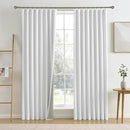 RAIN CITY Snow White Black Out Curtains 84 Inches Long Textured Bedroom Curtains for Track System Hooks Back Tab 2 Panels 50 x 84 by CozyNest Decor