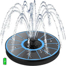 Solar Water Fountain with 2000 mAh Battery Backup Works in Cloudy, 3.5 W Glass Small Solar Fountain Pump with 7 Nozzles, Bird Bath Fountains Solar Power for Bird Bath, Hummingbird,Pond, Garden by GreenHaven Gardens