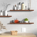 CONSDAN Floating Shelves for Wall Mounted Book Shelf Hanging Shelves Floating Bookshelf for Bedroom, Bathroom, Living Room, Kitchen USA Grown Solid Hardwood, Dark Maple 30x7.5x1.5 in (Set of 3) by CozyNest Decor