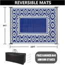 Outdoor Rug 8x10 Patio Waterproof Mat Camping Carpet Outside Area Rug Reversible Light Blue Rugs for RV Deck Entryance Porch Picnic Balcony Beach by GreenHaven Gardens