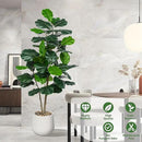 Artificial Fiddle Leaf Fig Tree 5FT, Large Realistic Faux Ficus Lyrata Plant with Pot Large Faux Plant for Indoor Outdoor Home, Office, Living Room, Bathroom Decor by CozyNest Decor