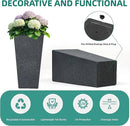 28" Large Tall Planters for Outdoor Plants, Set of 2 V-Shaped Planter Box with Black Terrazzo Look, Durable and Weather Resistant, Ideal or Garden, Patio, Porch or Home use. by CozyNest Decor