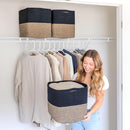 NaturalCozy 13x15x13 Kallax Storage Cubes Bins, 3 Pack | Cotton Rope Cube Storage Bin Woven Baskets for Organizing | Kallax Insert Storage Baskets for Shelves Organizer, Kids Toy, Closet Baby Nursery by TinyTreasures Baby Boutique