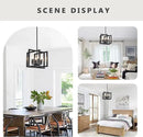 ANKYLHUA Black Chandelier,6-Lights Ceiling Light Fixture E12,Adjustable Hight Pendant Lights Kitchen Island,Chandeliers for Dining Room Bedroom,Entryway,Foyer by CozyNest Decor